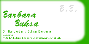 barbara buksa business card